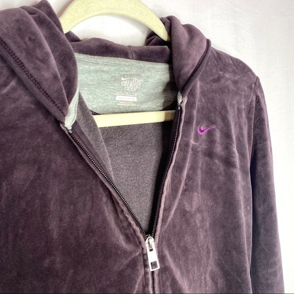 Vintage Nike Dark Purple Velvet Track Jacket, Medium - Picture 3 of 6